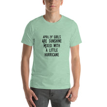 Load image into Gallery viewer, April 29th girls are sunshine mixed with a little hurricane Unisex T-Shirt
